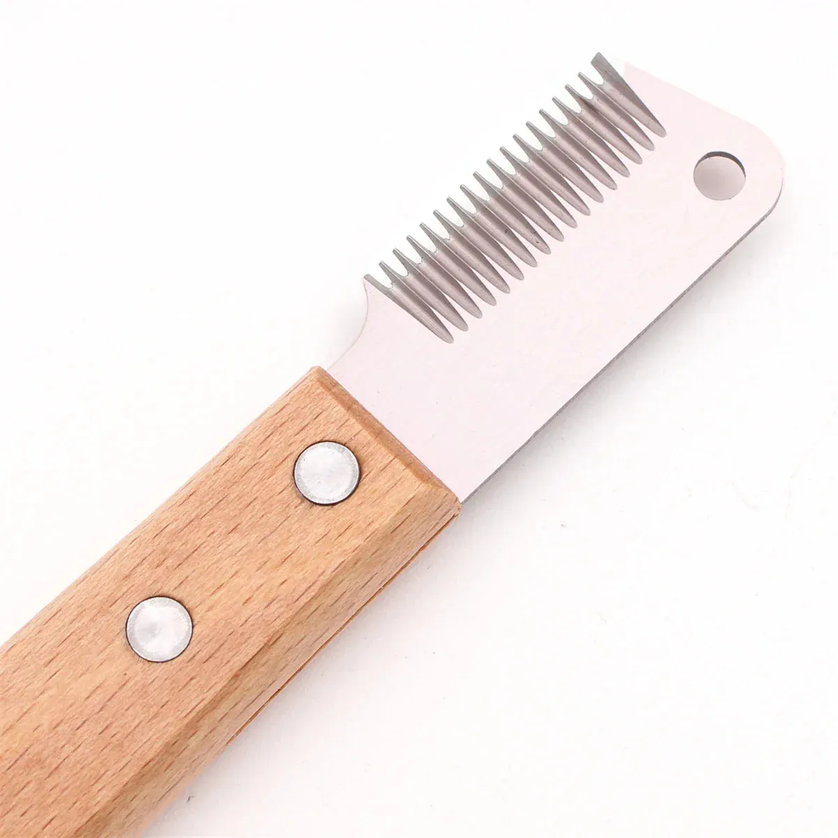 Professional Dog Grooming Stripping Knife with Wooden Handle