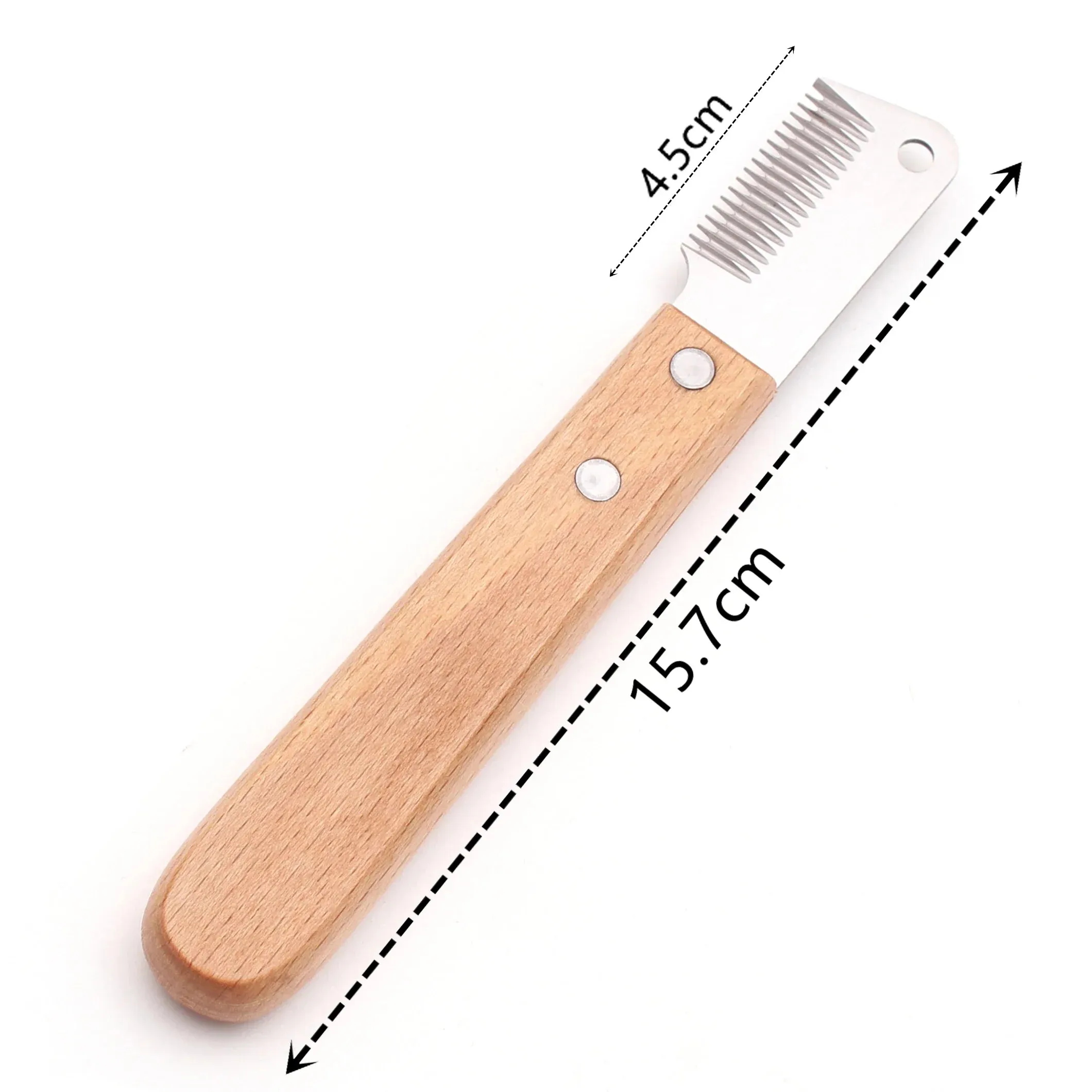 Professional Dog Grooming Stripping Knife with Wooden Handle