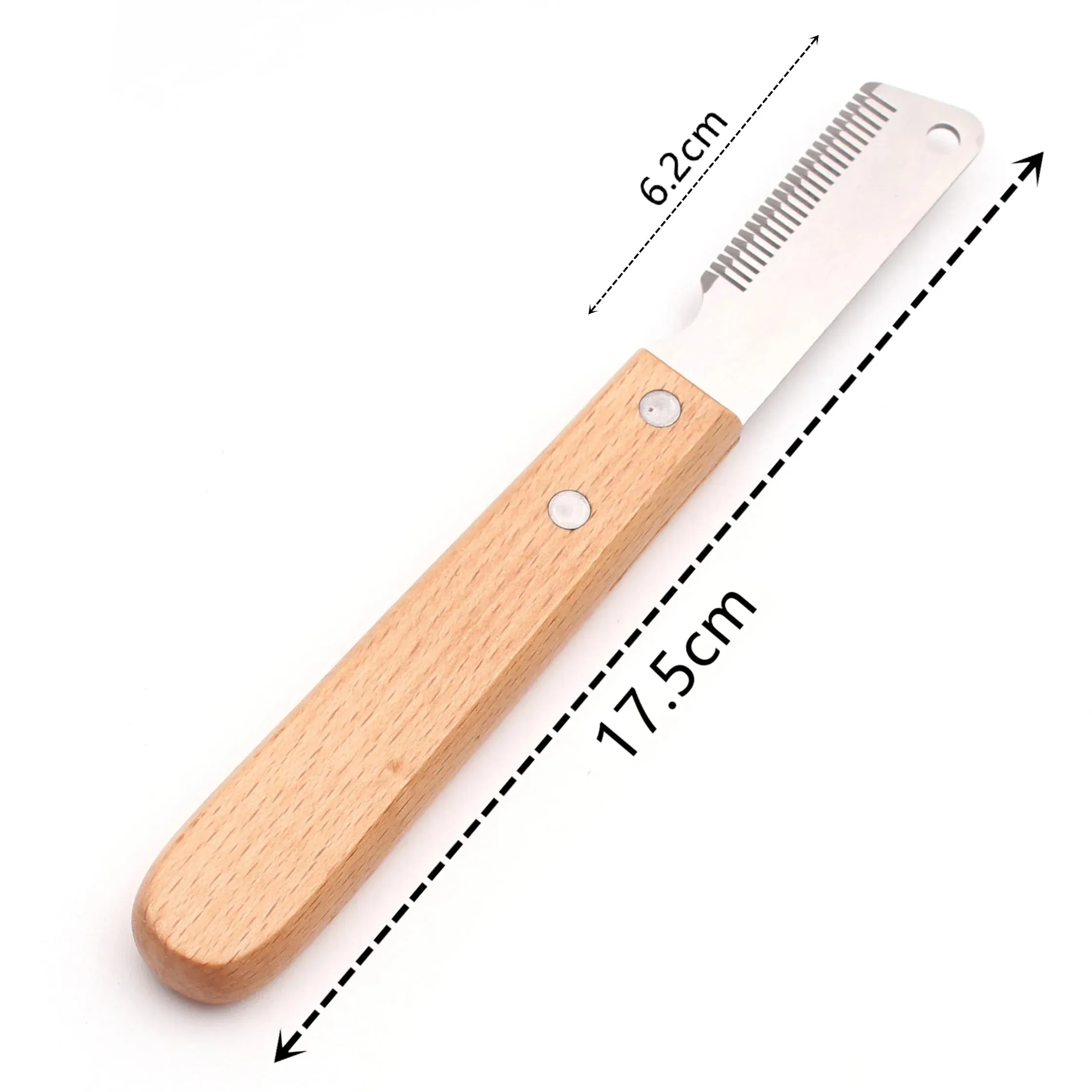 Professional Dog Grooming Stripping Knife with Wooden Handle