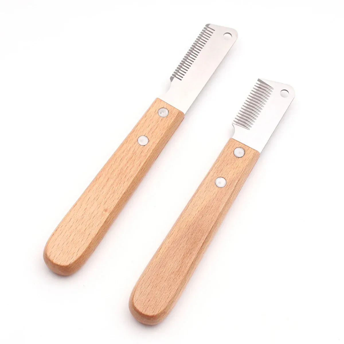 Professional Dog Grooming Stripping Knife with Wooden Handle