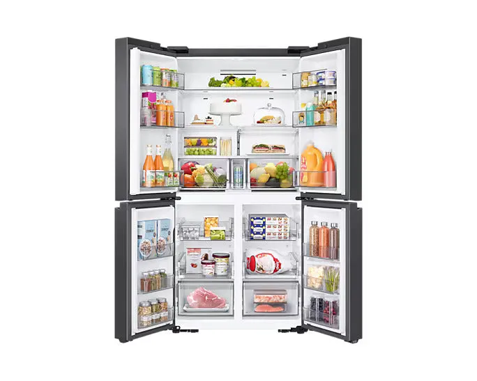 Samsung RF65DG90BDSG 650 L 4 Door Convertible French Door Refrigerator – Triple Cooling, FlexZone™, SmartThings Enabled, Black Caviar