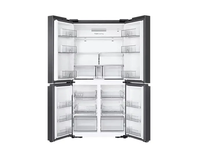 Samsung RF65DG90BDSG 650 L 4 Door Convertible French Door Refrigerator – Triple Cooling, FlexZone™, SmartThings Enabled, Black Caviar