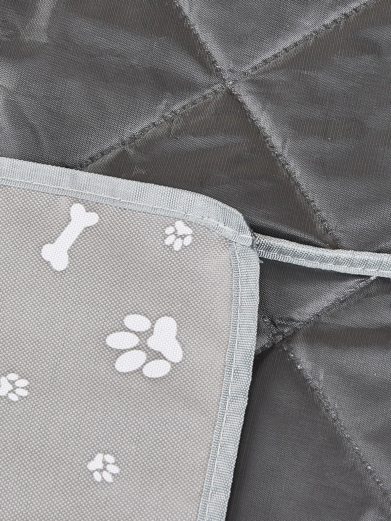 Waterproof Grey Pet Car Seat Cover With Pattern Design, Scratch Resistance