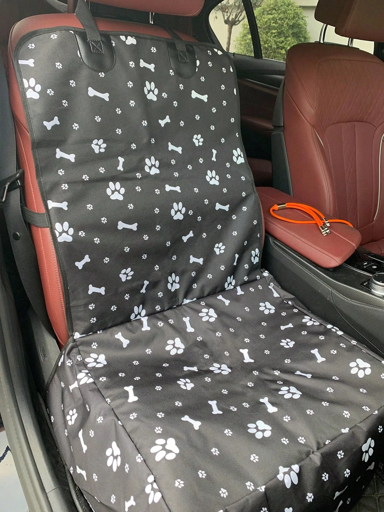 Waterproof Grey Pet Car Seat Cover With Pattern Design, Scratch Resistance