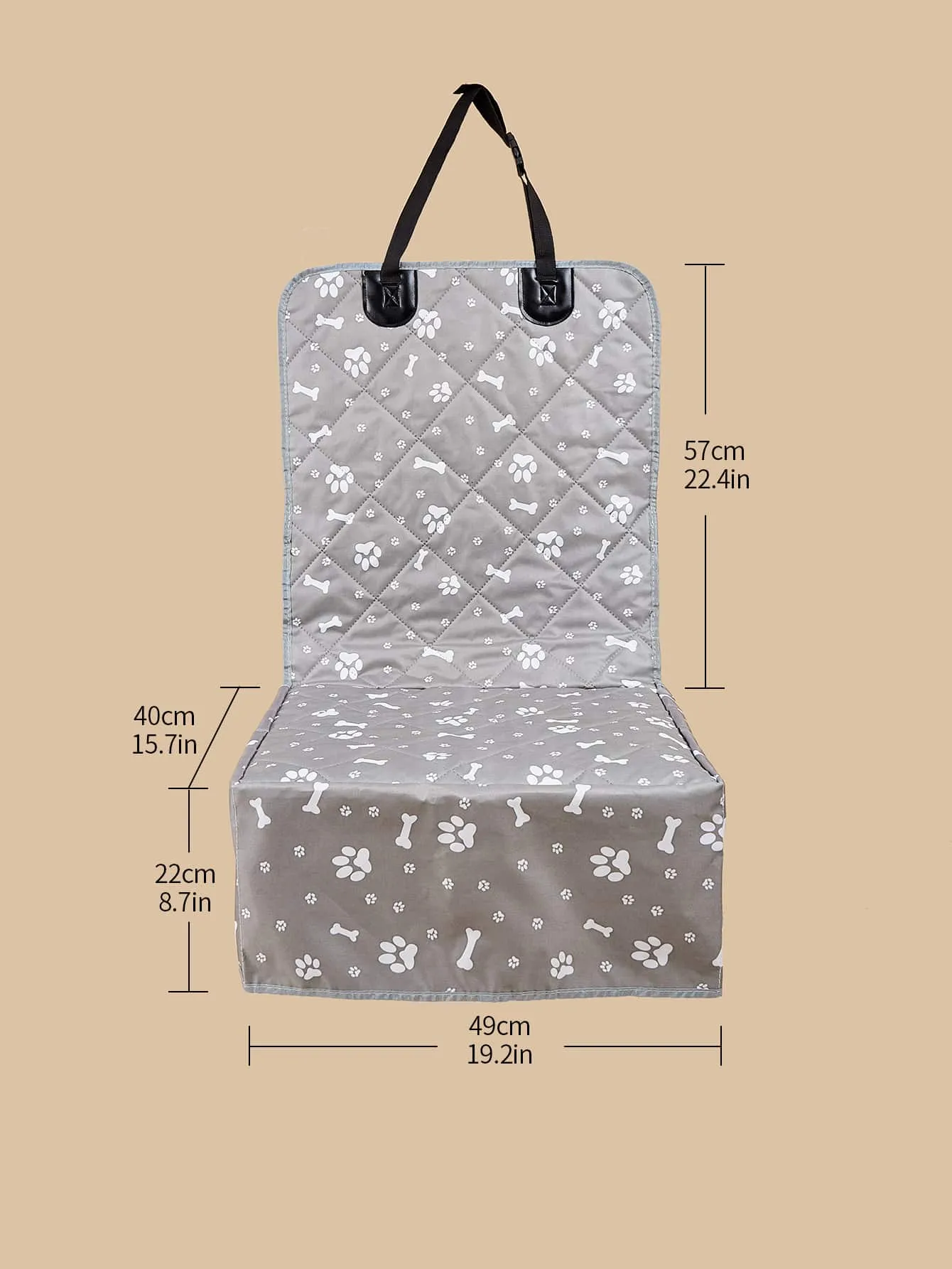 Waterproof Grey Pet Car Seat Cover With Pattern Design, Scratch Resistance