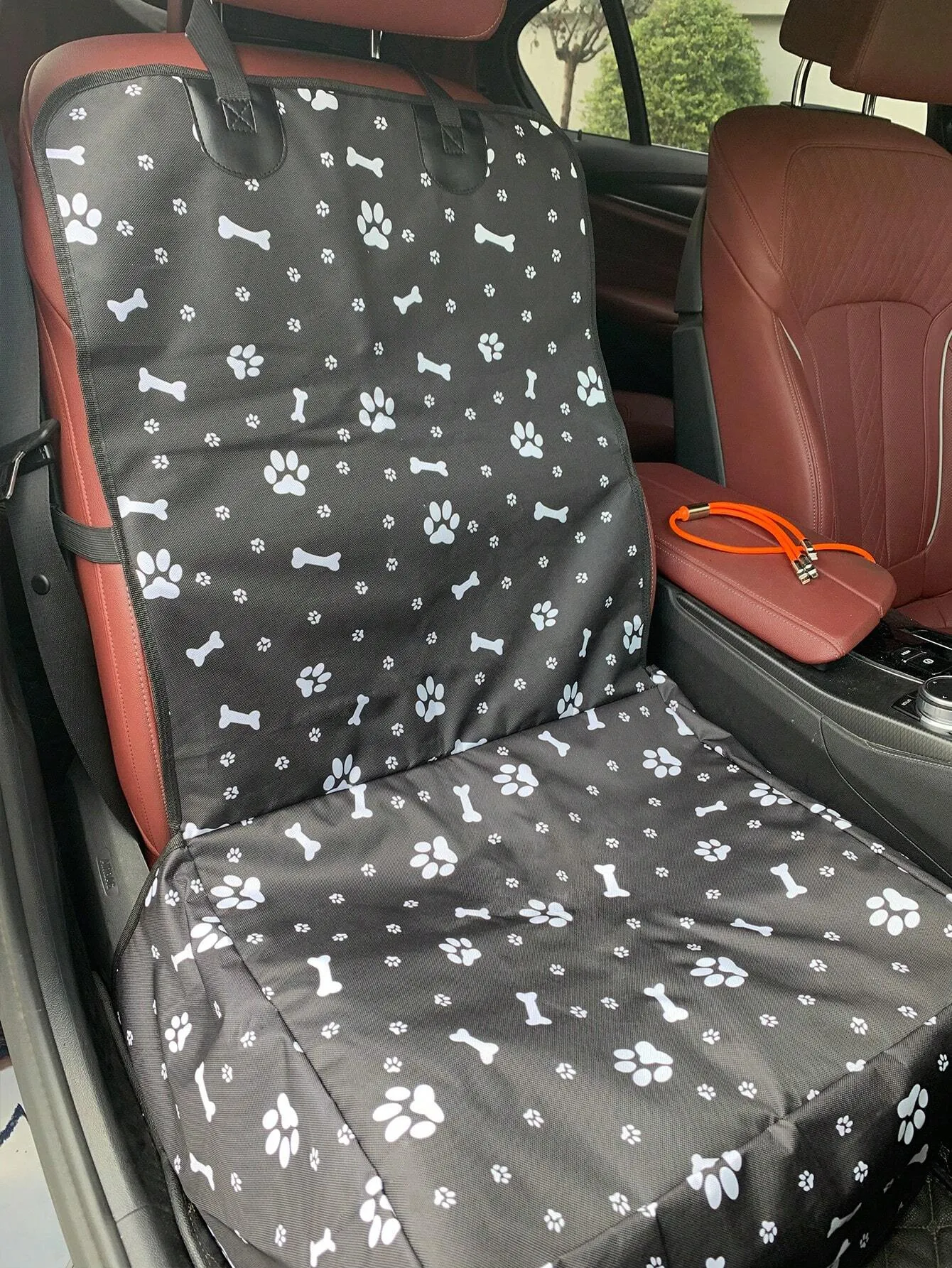 Waterproof Grey Pet Car Seat Cover With Pattern Design, Scratch Resistance