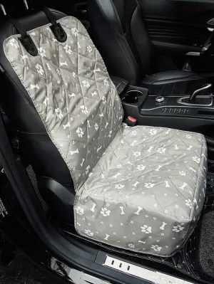 Waterproof Grey Pet Car Seat Cover With Pattern Design, Scratch Resistance