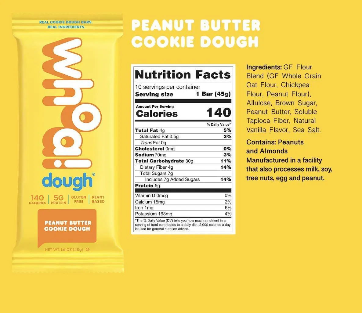 Whoa Dough Peanut Butter Cookie Dough Bars - 100 x 1.6oz