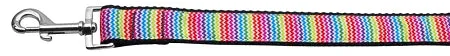 Zigzaggy Rainbow Nylon Dog Leash 5-8 Inch Wide 4ft Long
